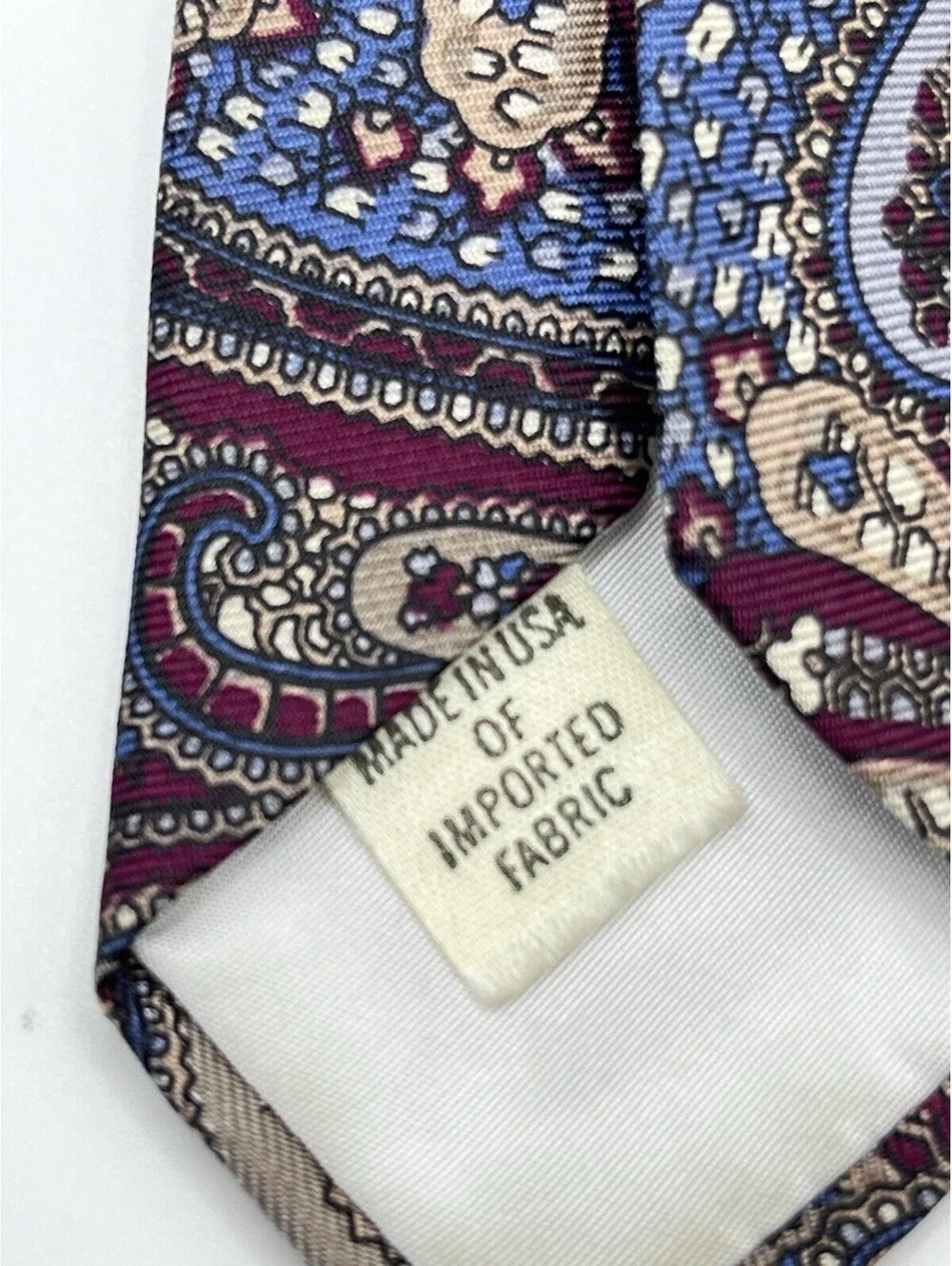 Coach and Four Mens Tie Paisley Red Blue Retro Narrow 3